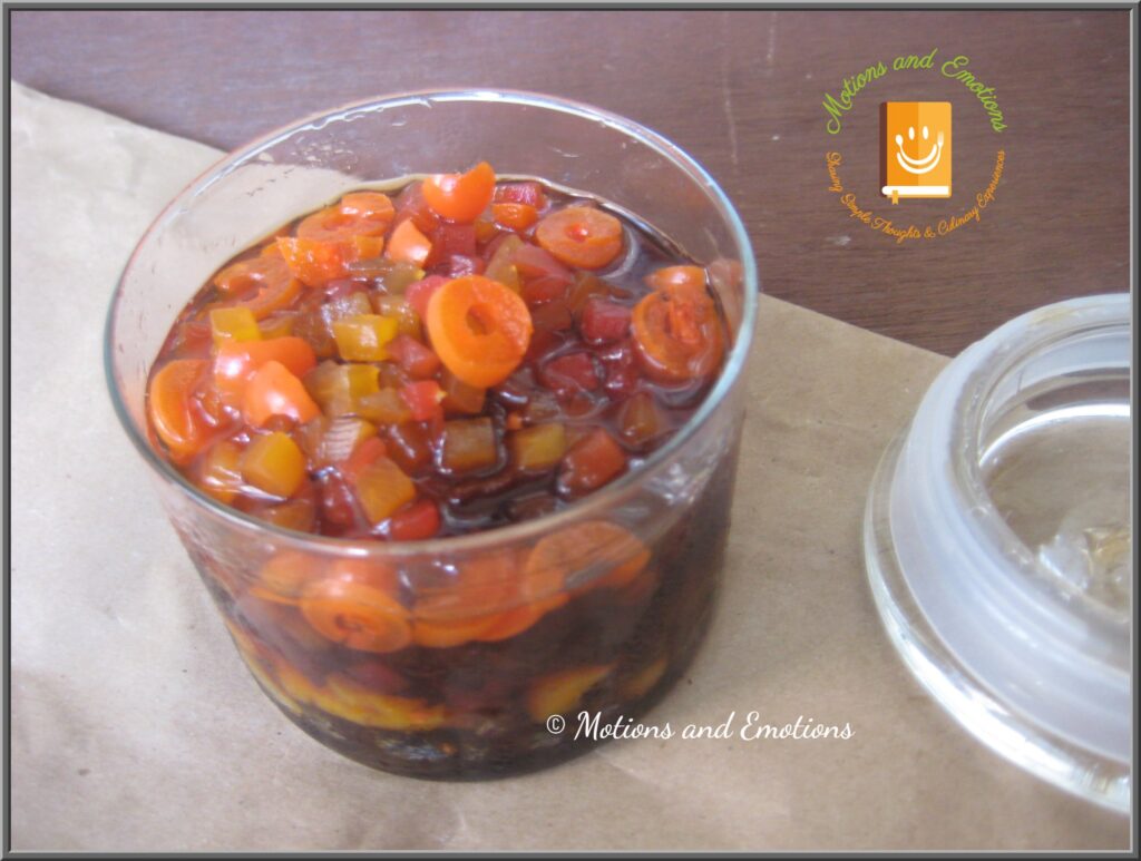 Soaked dried fruits in a glass jar