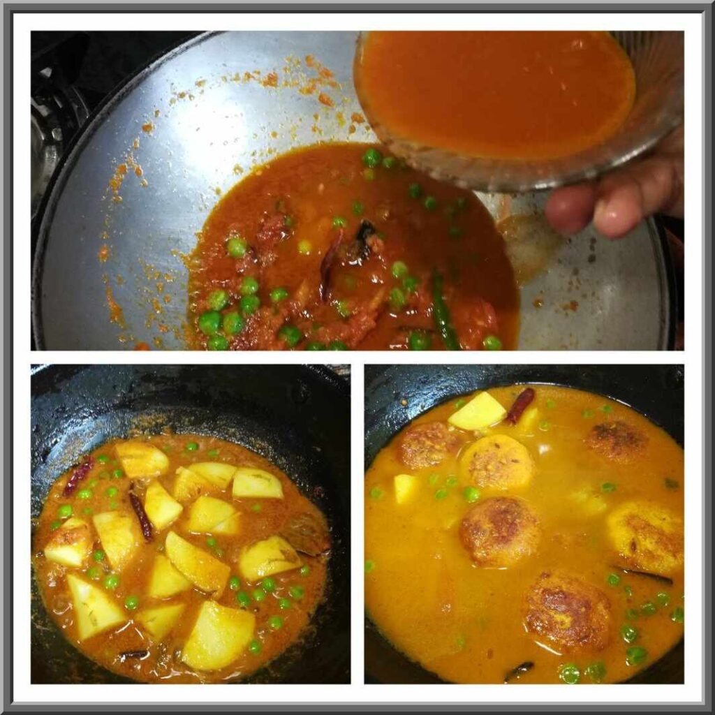 Making of chanar dalna curry stepwise