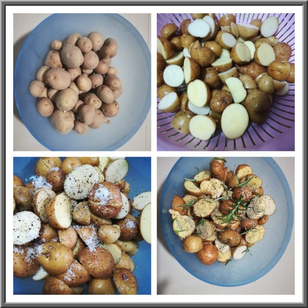 stepwise oven roasted baby potatoes