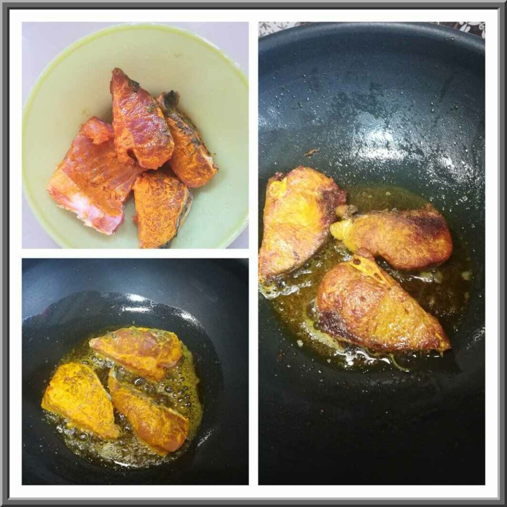 marinated fish and frying fish