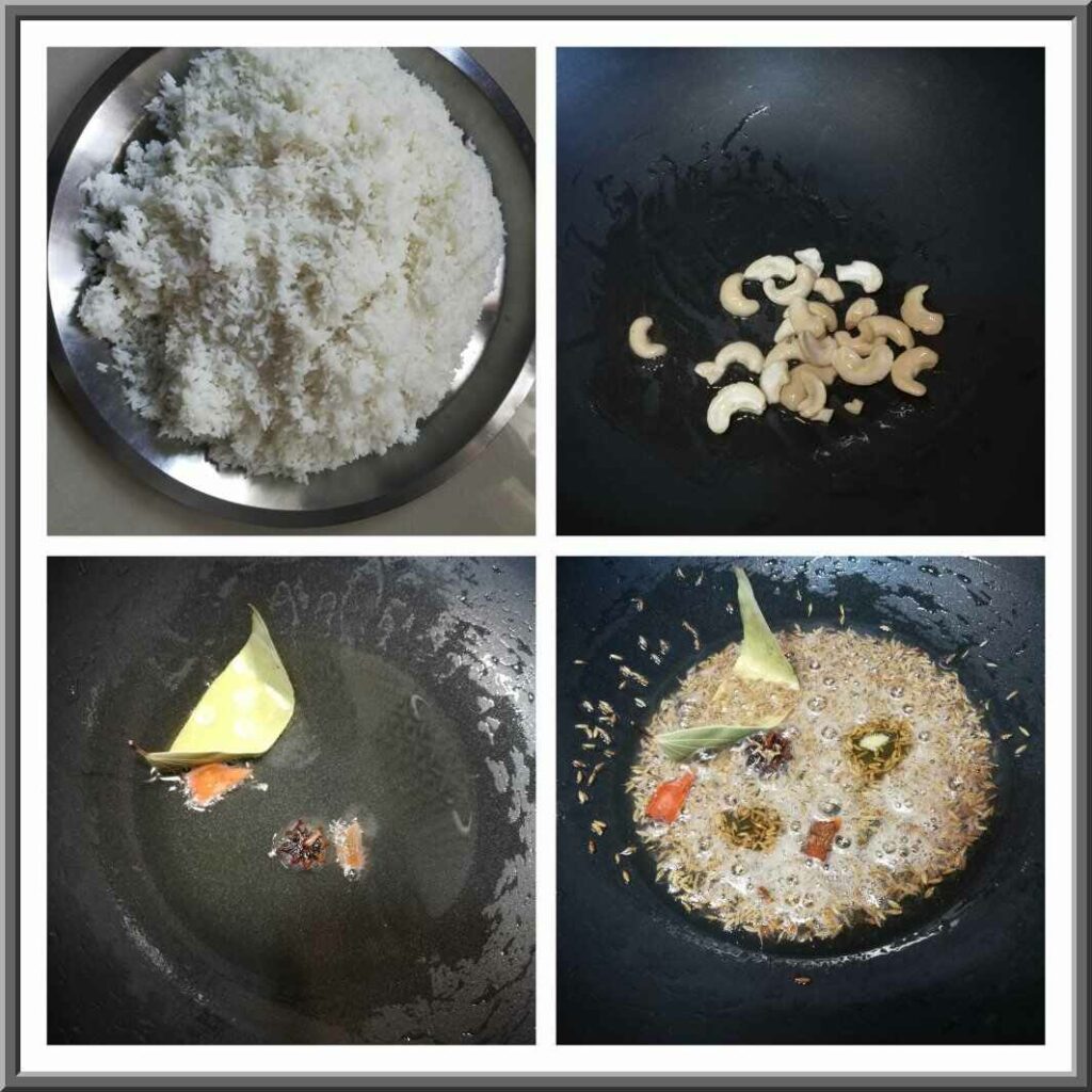 stepwise making of jeera rice