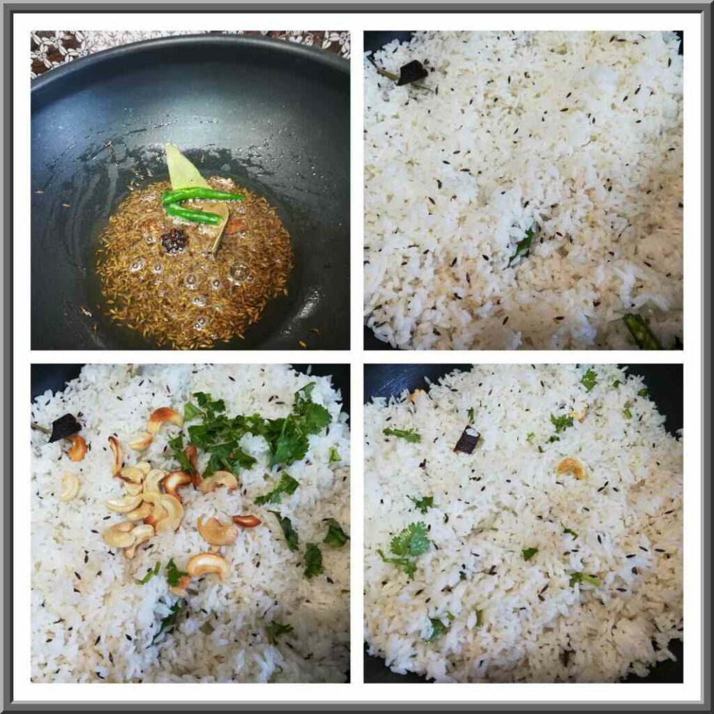 steps of making jeera rice