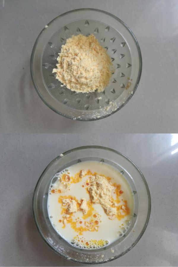dissolving custard powder in warm milk
