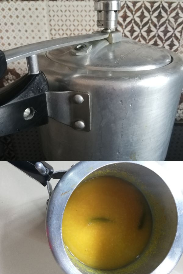 boiling dal in pressure cooker