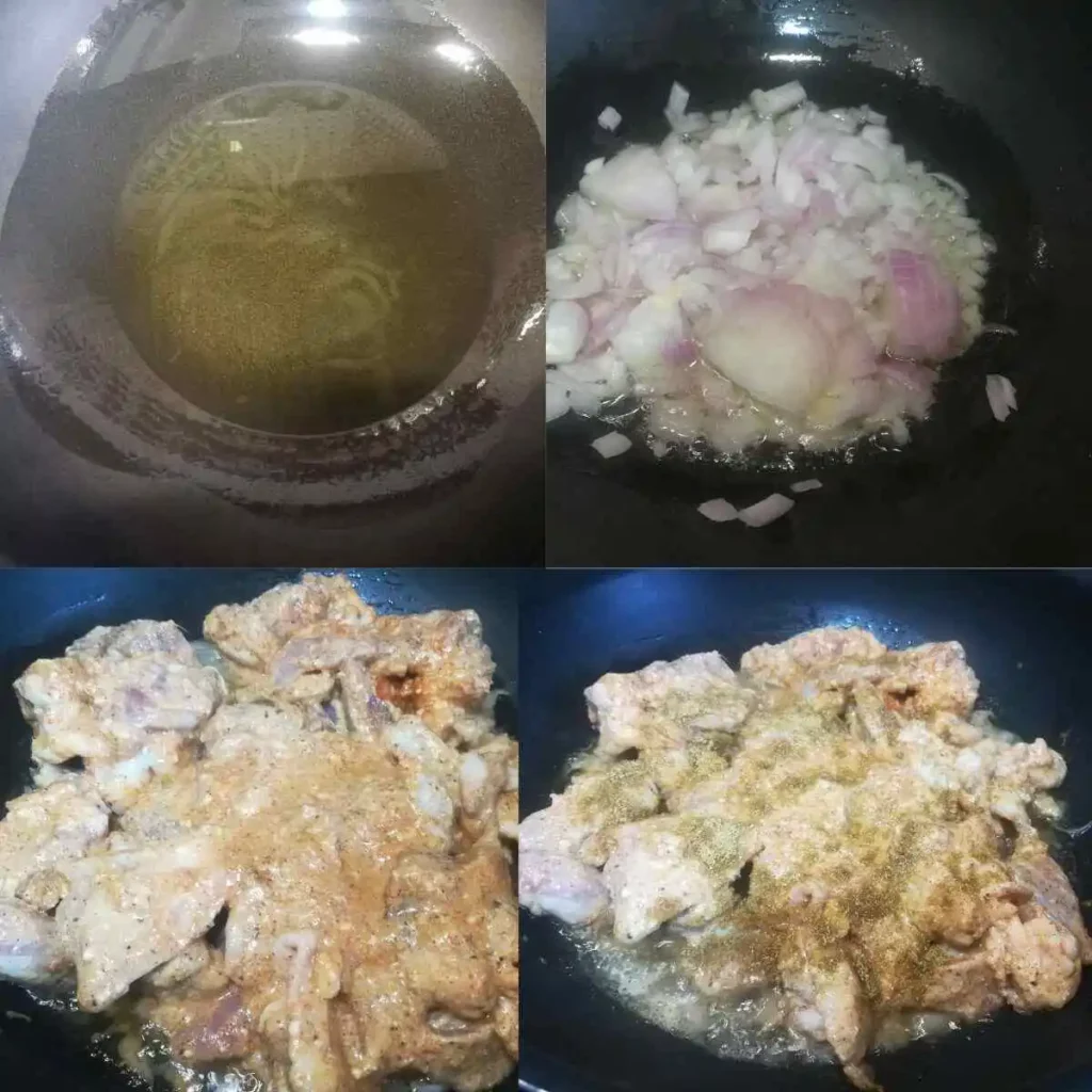 cooking of mutton stepwise