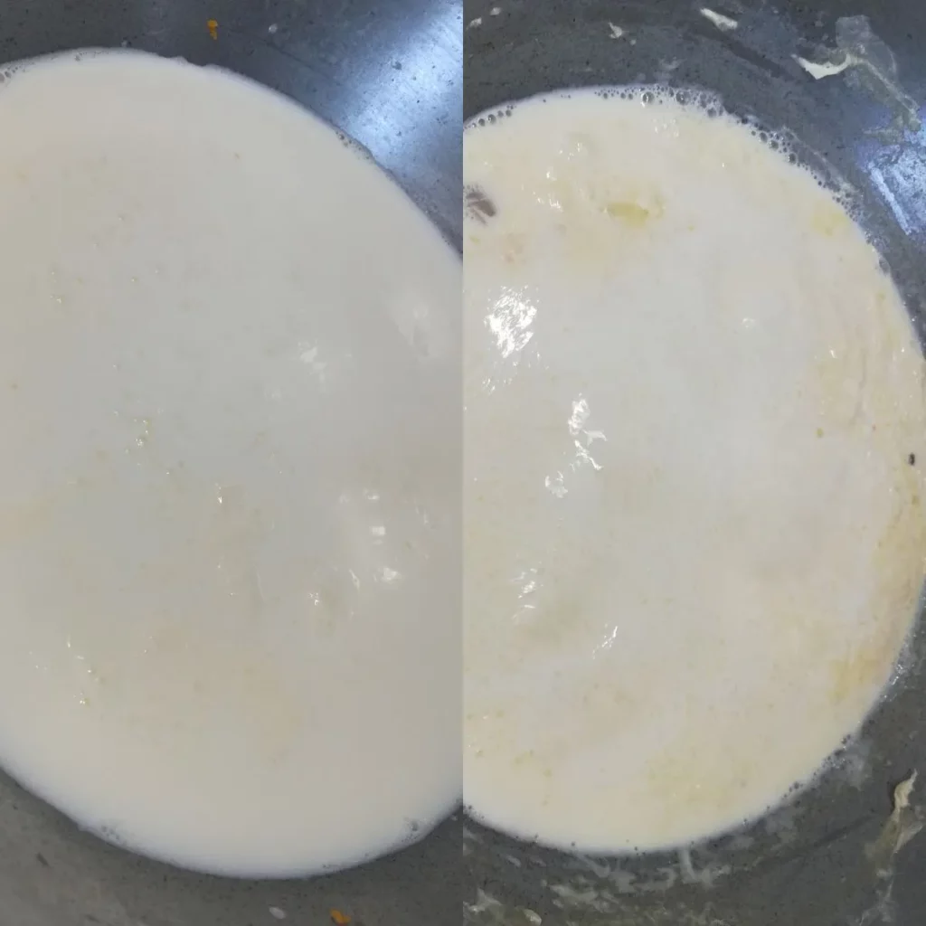 Milk boiled and reduced