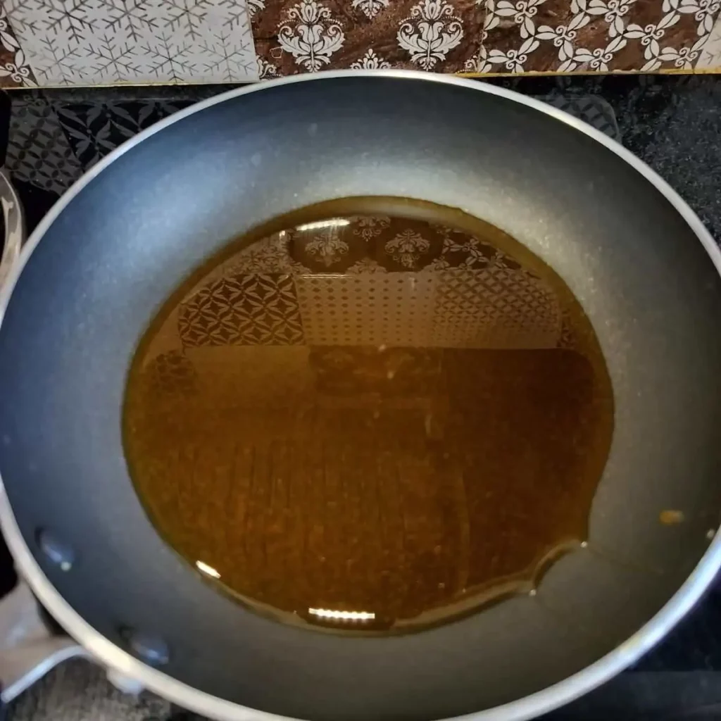 honey in a non stick pan