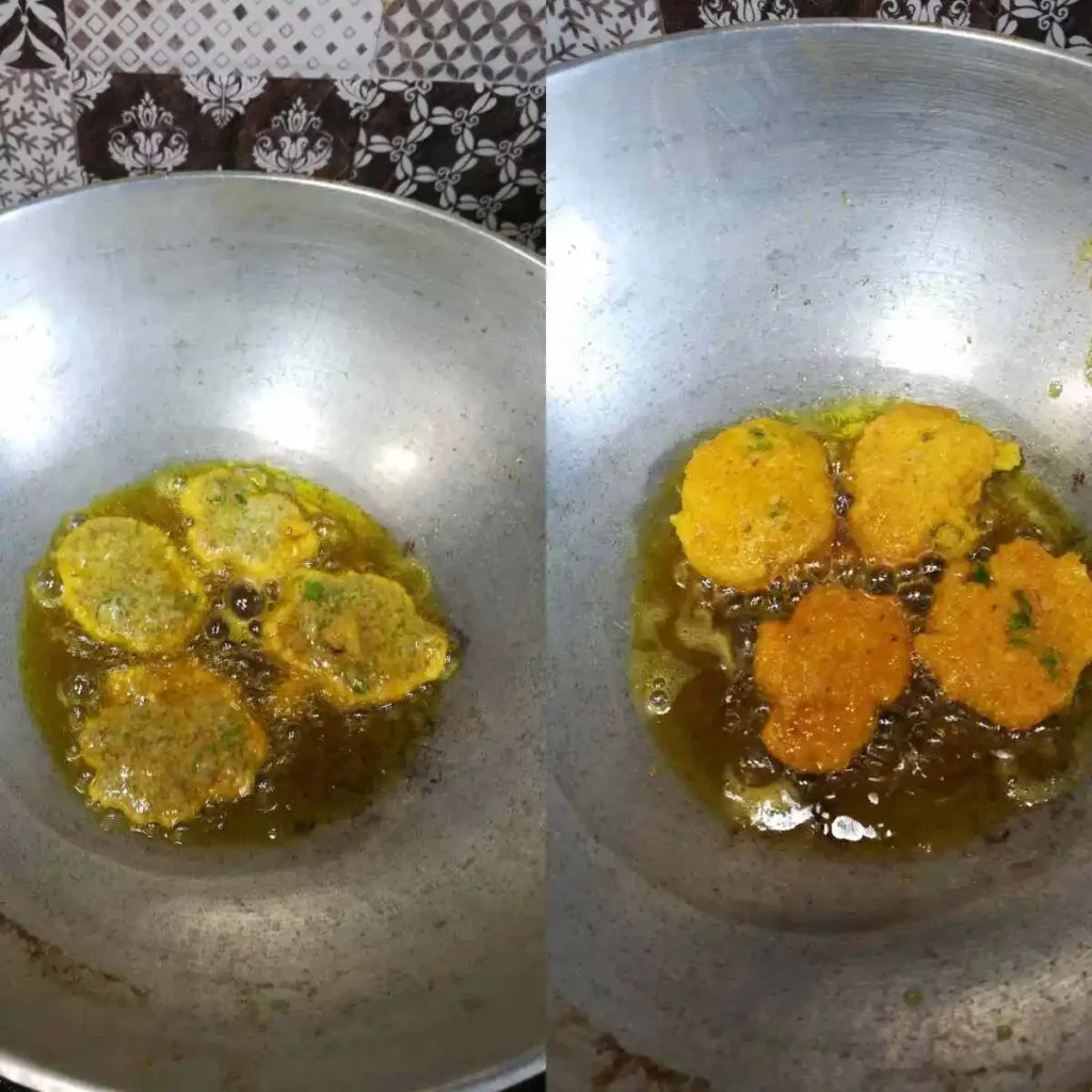 frying of fish roe fritters