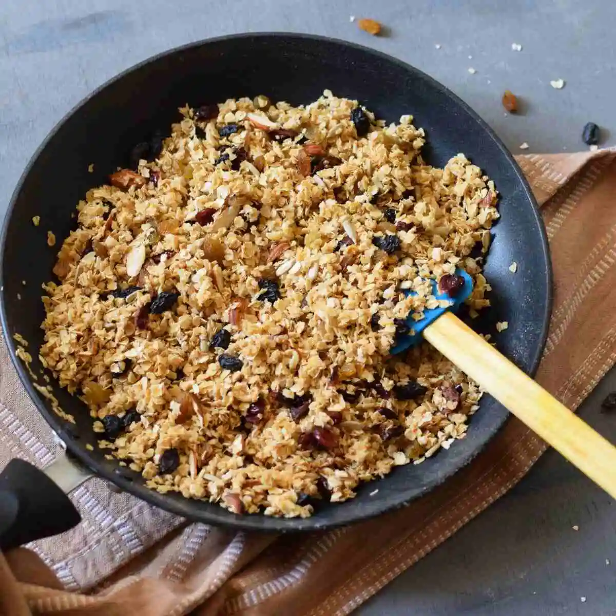 granola in a pan