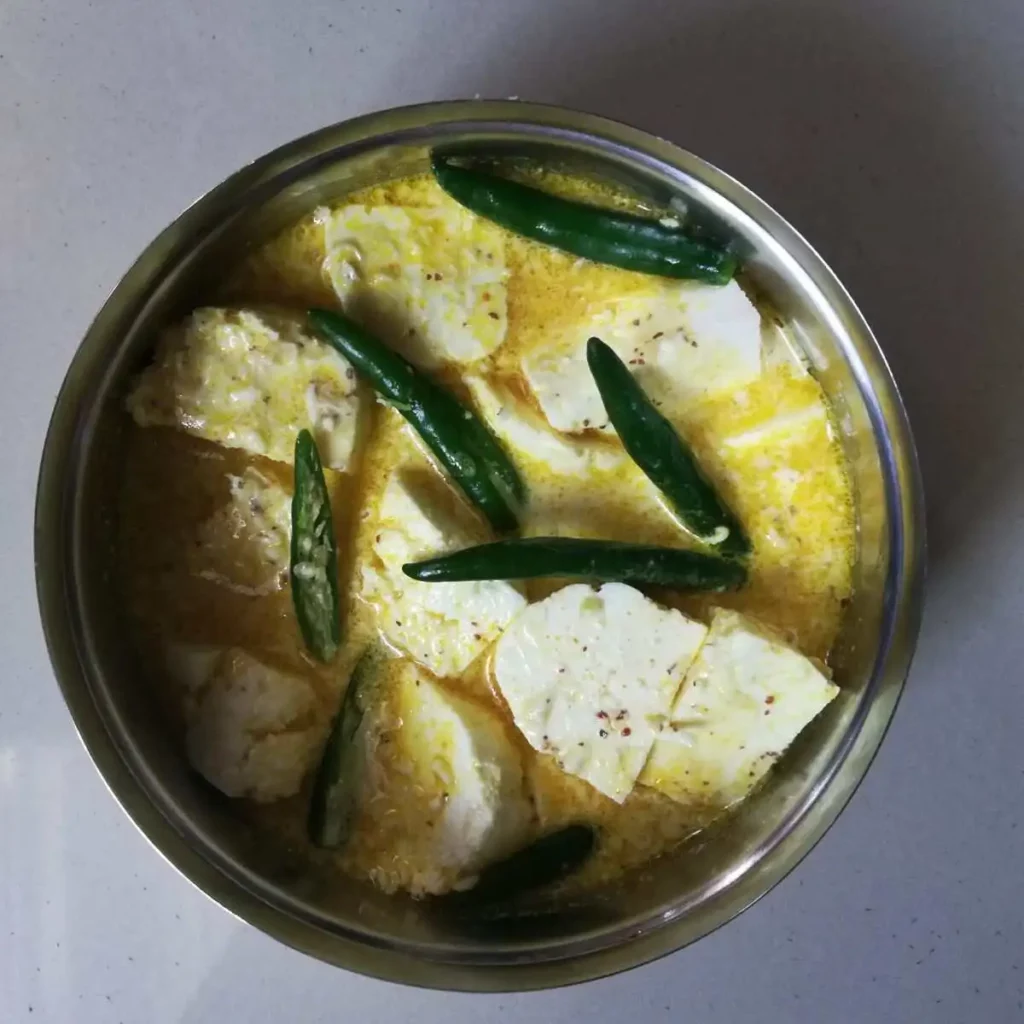 paneer marinated in steel box along with green chili